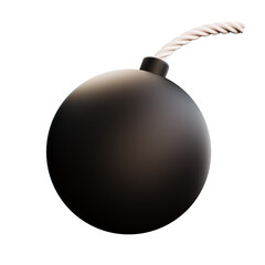 Old black bomb for warrior cartoon and game asset icon set on isolated background 3d rendering