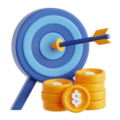 3D Illustration of Financial Goals