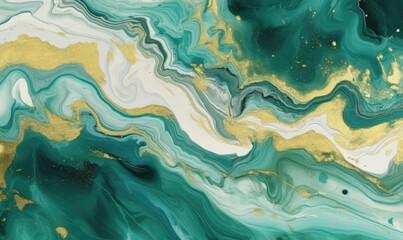 Texture of malachite stone background. Watercolor stains wallpaper.