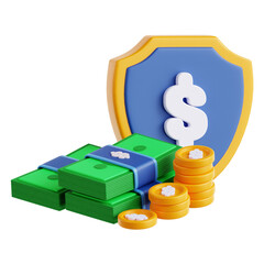 3D Illustration of Robust Financial Security
