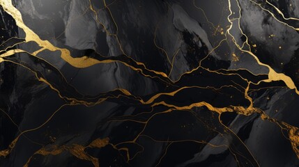 Black and gold marble texture design for wallpaper background