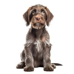 Korthals Griffon puppy isolated on white background