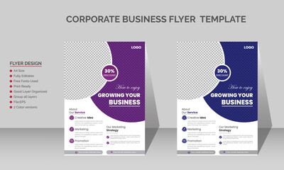 Vector illustration business-related flyer design in A4 format with layout