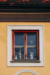 Picturesque beautiful traditional window in Fussen, Bavaria, Southern Germany