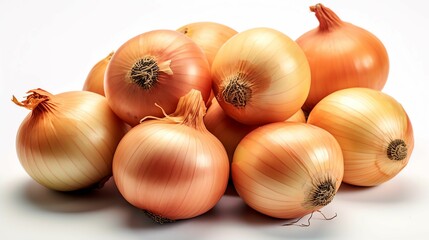 AI generated illustration of a bunch of harvested onions in a pile
