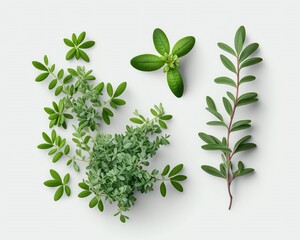 Obraz premium AI generated illustration of fresh thyme, an aromatic herb with minty flavor on a white background
