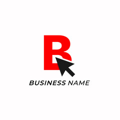 Obraz premium design logo combine letter B and arrow cursor