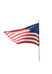 american flag isolated on white background whit clipping path.
