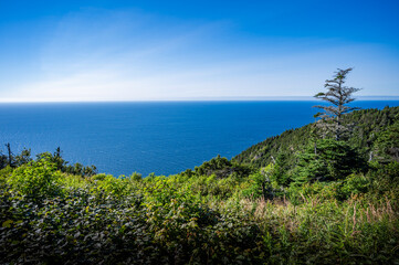 Warm and clear summer day at Cape Breton, overlooking the Atlantic ocean, Nova Scotia, Canada