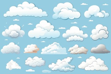 AI generated illustration of white, fluffy clouds in blue sky