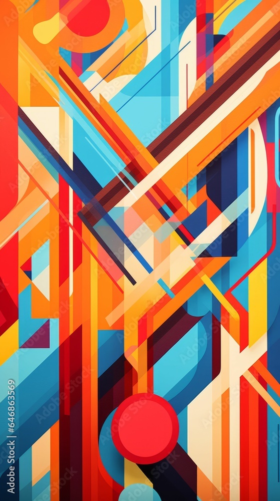 Canvas Prints ai generated illustration of abstract colorful geometric shapes