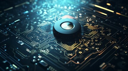 AI generated illustration of a circuit board background