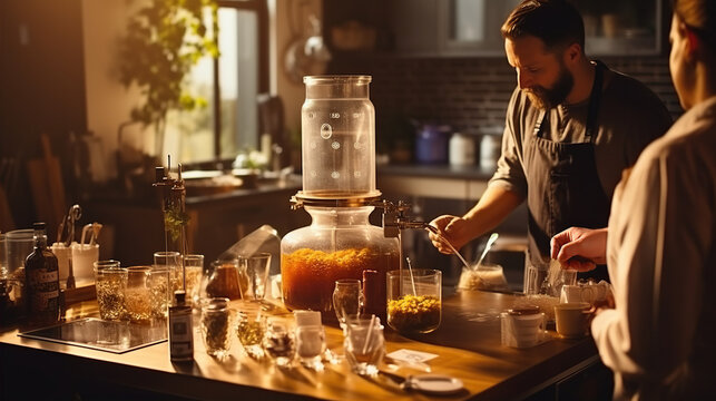 Homebrewing Workshop: A homebrewing expert teaches friends the basics of brewing beer at home