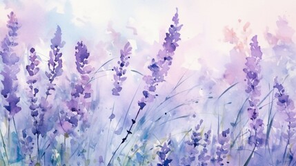 Delicate watercolor strokes in shades of lavender 
