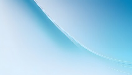 Obraz premium Elegant Light Blue Gradient Background with Graceful Curve Lines