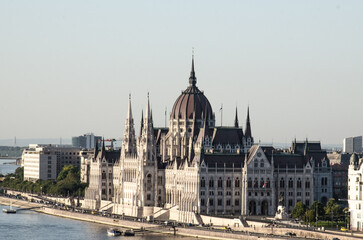 Fototapeta na wymiar Panoramic view of Budapest Parliament, Hungary