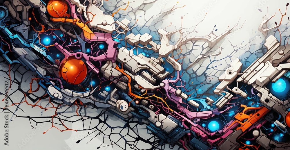Poster ai-generated illustration of an abstract colorful background