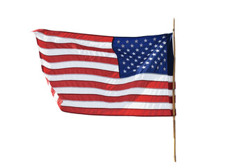 Obraz premium american flag isolated on white background whit clipping path. 