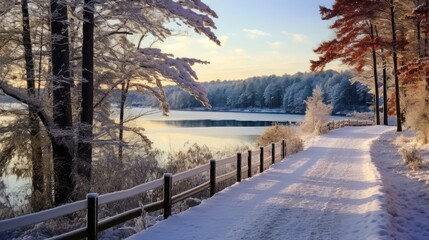 Obraz premium A gorgeous backdrop for the winter season
