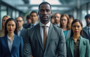 Group of Businessman in suit with office background