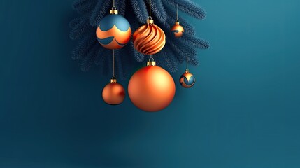 Fototapeta premium Minimalistic design Merry Christmas and Happy new year. Festive design with decorative elements.