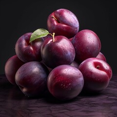 Obraz premium a bunch of plump purple plums, showcasing their smooth skin and sweet-tart taste