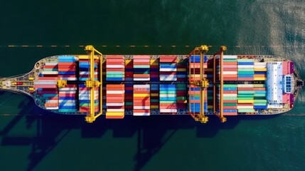 Obraz premium huge cargo ship with many container 