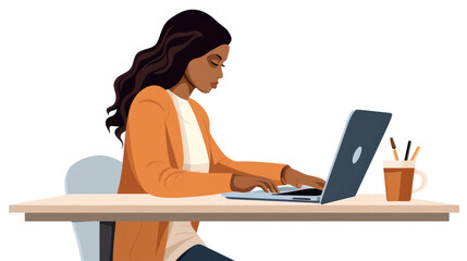 Fototapeta na wymiar women study using laptop