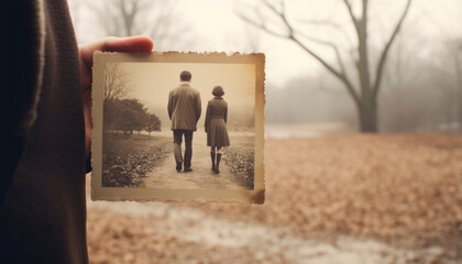 Elderly old senior couple on a date with romance and love, man and woman looking happy - obrazy, fototapety, plakaty