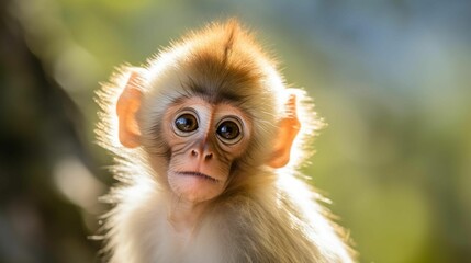 Closeup shot of a cute baby monkey, AI-generated.