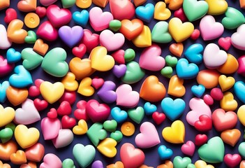 Fototapeta premium AI-generated illustration of a multitude of pink and white hearts floating