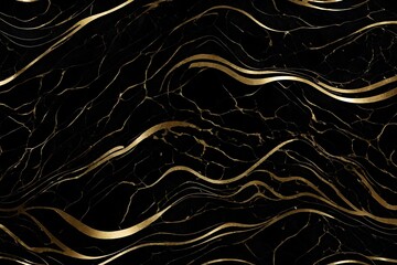 create a wavey black faux marble texture, gold glitter flecks, abstract art, hyper quality, hyper realistic,smooth pattern, HD background