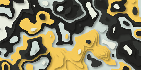 Paper cut 3d render topography abstract ,beautiful color palette colors, waves and layers, flat fiber structures, holes, macro texture digital art ,background for desktop, vector illustration