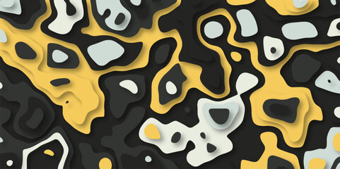 Paper cut 3d render topography abstract ,beautiful color palette colors, waves and layers, flat fiber structures, holes, macro texture digital art ,background for desktop, vector illustration