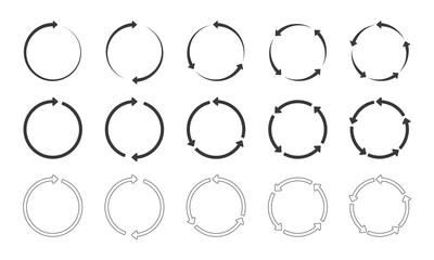 Set of arrows cycle design template. Vector illustration.