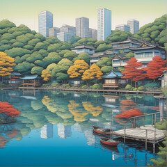 village in the morning