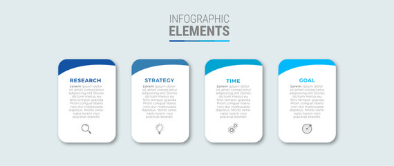 Business infographic template design icons 4 options or steps