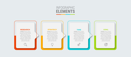 Business infographic template design icons 4 options or steps