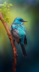 Obraz premium Blue Bird created with Generative AI Technology, ai, generative