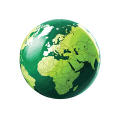 Earth globe with green continents icon
