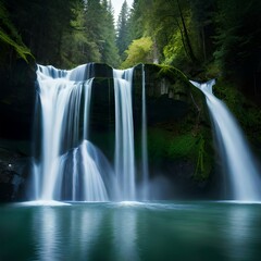 "Enchanting Waterfall Oasis: A Serene Natural Masterpiece in 8K Detail"