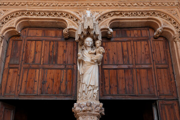 Sculpture in Gothic Cathedral of Mallorca in Plama