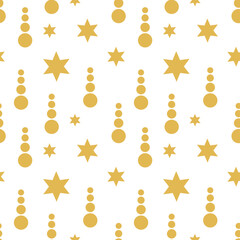 Christmas gold repeating seamless pattern. Christmas ornaments.