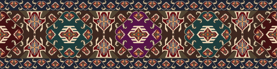 Colorful geometric ethnic pattern. Oriental, western, aztec, tribal traditional. seamless pattern. fabric, tile, background, carpet, wallpaper, clothing, sarong,wrapping, Batik, fabric,Vector pattern