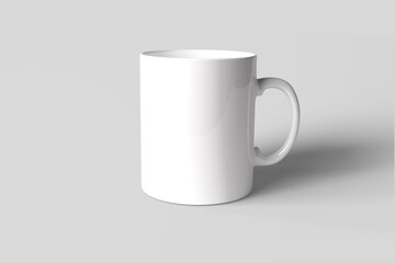 A white glass cup that stands firmly with a good perspective to be used as a template or background