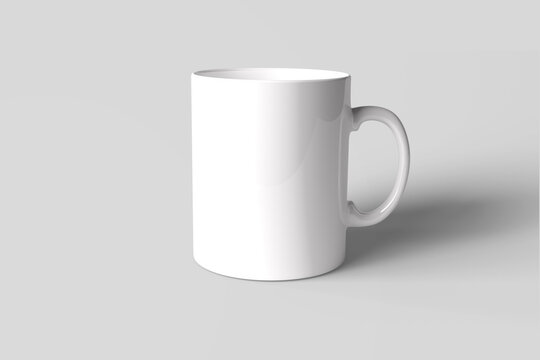 A white glass cup that stands firmly with a good perspective to be used as a template or background