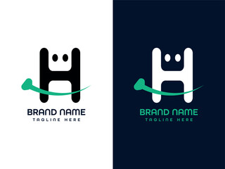 h modern letter logo design