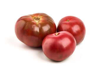 Fototapeta na wymiar Fresh organic tomatoes, isolated on white background.