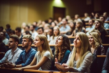 Students in the auditorium of an university - stock photography - 646880531