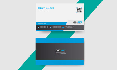 Double-sided creative and Clean Set of Modern business card template, Personal visiting card, Vector illustration. Stationery design